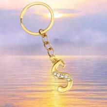 TRTY Fashion Crystal Letter Keychain Set, Rhinestone Alloy Key Ring, Universal Car Key Fob Pendant, Bag Charm, Versatile Key Ring Charm Love Gift - Letter Keychain - View 18