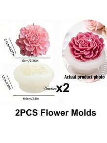 1/2pcs Hibiscus Silicone Flower Candle Mold,Peony Flower Design,Floral Moulds For Handmade DIY Soap Gypsum Clay Scented Candle Aroma Diffuser Resin Casting,Clear Texture,Gift Tool For Home Decor Wedding Graduation Birthday Party Festival,Valentine's - White Silicone Mold - View 13