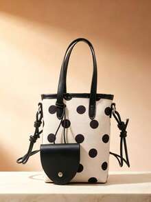 Shoulder Handbag Polka Dot Decor Commuter Personalized Coin Purse Birthday Gift Graduation Season Commuter Bag - Multicolor - View 2