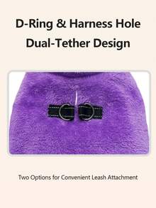 Metglad Dog Winter Coat | Cold-Proof Jacket, Invisible Leash Hole & Metal D-Ring Dual Leash Design, Reflective Pet Vest, Warm Fleece Dog Snow Coat, Suitable For Small, Medium And Large Dogs - Lilac Purple - View 6