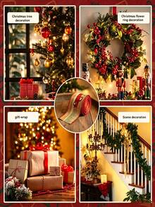 1pc Christmas Decoration Christmas Snowman Ribbon Christmas Ribbon Christmas Tree Decoration Ribbon Gift Decoration Ribbon, Decorative Wrapping Accessory, Gift Wrapping Band, Suitable For Christmas Celebration, Holiday Party, Home Decoration Gifts - Multiple Styles - View 3