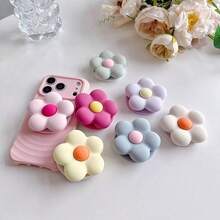 Magnetic Silicone Flower Airbag Phone Stand With Ring Holder, Strong Adsorption, Foldable Small Mirror, MagSafe Magnetic Airbag Stand, Desktop Slouchy Telescopic Airbag Stand, Detachable - Multi-color - View 2