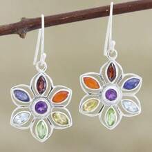 Bohemian Vintage Floral Dangle Earrings, Pendant Jewelry, Versatile Accessory For Festivals, Vacations And Travel - Silver - View 1