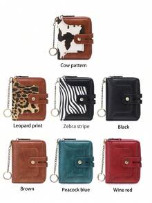 FOREVER MIYIN RFID Blocking Wallets For Women, Bifold Short Zip Purse With Snap Button, Key Ring, Multi‑Card Slots ID Photo Window Coin Pocket For Daily Use - Multicolor - View 9
