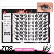 8-Row Korean Natural Cartoon Style Eyelash Extensions, Single Cluster Lashes, Long, Lightweight, Natural-Looking, Enhancing Charming Eyes - C - View 7