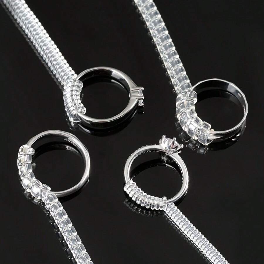 8 buah Bantalan Pengatur Ukuran Cincin Tak Terlihat, Dirancang untuk Cincin Longgar, Pengurang Ukuran Cincin Transparan, Cocok untuk Berbagai Ukuran Jari; Alat Pengatur Transparan yang Nyaman dan Melindungi, Secara Efektif Memecahkan Masalah Cincin Longgar, (Termasuk Berbagai Ukuran).