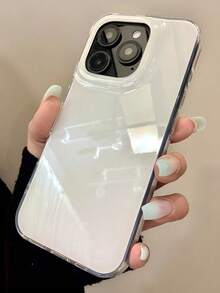 Cute Jelly Glossy Phone Case, Compatible With IPhone 17 Air 16 15 14 13 12 Pro Max 11, Solid Color Shock-Proof Soft Shell - White - View 2