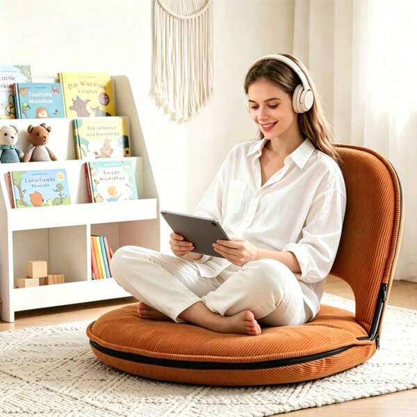 1pc Foldable Sofa Recliner, Ergonomic Lazy Sofa/Camping Stool With 5 Adjustable Levels, Suitable For Living Rooms, Bedrooms, Camping, Concerts, Adjustable Foldable Floor Chair, An Ideal Gift For Family