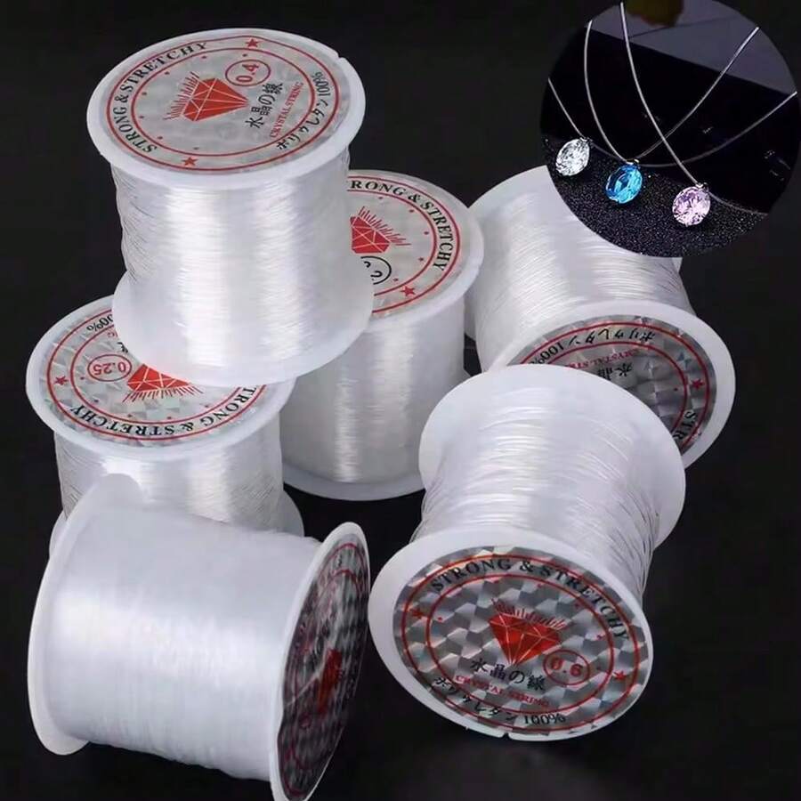 WGRXIRANYKM 1Roll Transparent Non-Stretch Fishing Line Wire Nylon String Beading Cord Thread Findings DIY Jewelry Accessories - # - View 1