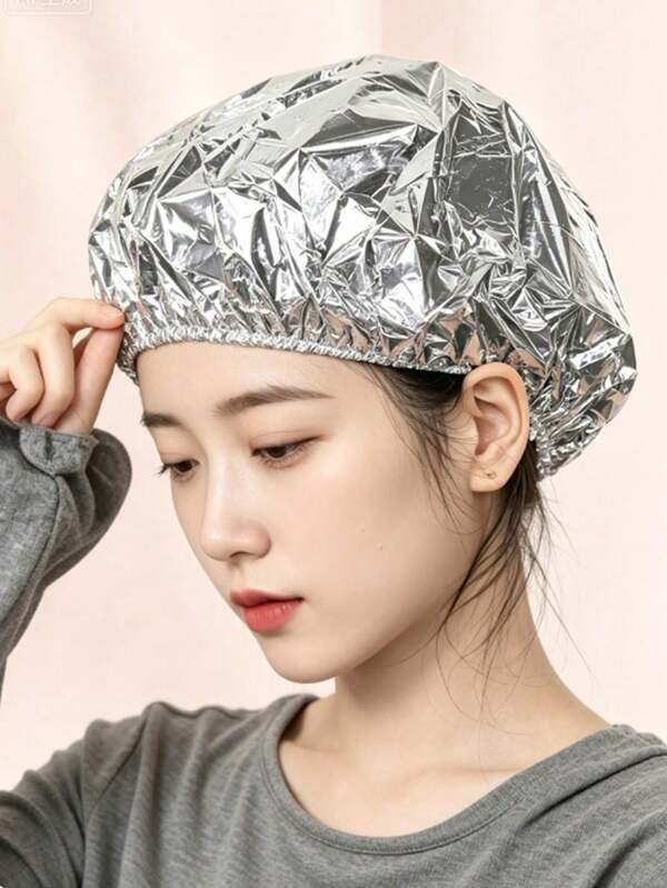 50/30/10/2pcs Silver Shower Cap, Dry Hair Cap, Bathroom Shower Cap, Hotel Travel RV Portable Cap, Bathroom Dry Hair Cap, Bathroom Accessories