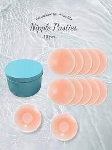 10/6/2pcs/Pack Silicone Invisible Nipple Covers, Waterproof Ultra-Thin Anti-Chafing - Multicolor - View 1