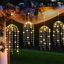 Exquisite Solar Hanging Jellyfish Decor Lights In Realistic Jellyfish Design. Soft Tentacles Sway Gently In Breeze. Solar Auto‑Charge And Auto‑On At Dusk. Can Be Hung In Staggered Arrangement. Perfect For Garden, Yard, Homestay And Party Decoration. - Solar Powered Hanging Jellyfish - View 11