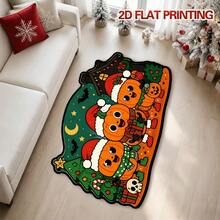 1pc Cute Pumpkin Character Rug, Quirky Holiday Atmosphere Doormat, Cartoon Style, Suitable For Christmas And Halloween, Multi-Scene Application, 1-5cm Cutting Error, Soft Touch, Decorative Rug, Bedroom Decor, Small Rug, Carpet, Home Decor, Living Room Rug, Bedroom Rug, Washable Rug - Multicolor - View 4