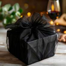 1pc Black Wedding Tulle Fabric, 100% Polyester Mesh, Suitable For Party Decoration, Ballet Skirt, Table Skirt, Handmade Crafts, DIY Ribbon - Black Decorative Tulle - View 6