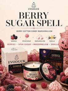 EVODUCK 1 Peça Vela de Halloween com Aroma de Algodão Doce de Amora e Marshmallow, 3oz Mini Fofa Rosa com Caixa de Presente, Cartão de História, Vela em Lata para Quarto, Mesa, Decoração de Ambiente, Lembrancinhas Kawaii para Festa, Design Assustador e Fofo de Gato Preto e Abóbora, Presentes de Outono para Adolescentes, Mulheres, Fragrância para Casa - Velas de Halloween - Visão 5