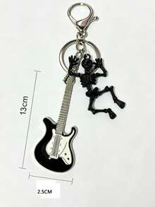 Guitar Pendant Rock Style Keychain Backpack Charm Hip Hop Personalized Accessory Student School Bag Gift Back To School Gift Skull Casual Zinc Alloy Keychain All Year - Guitar Keychain - View 3