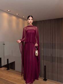 Women Long Dresses - 紫色 - 查看 1