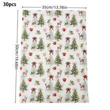 60/30/10 Sheets Christmas Pine Forest And Deer Pattern Tissue Paper With Matching Thank You Stickers, 1 Pack (8pcs) Thank You Stickers, 20*14 Inch Gift Wrapping Paper, Suitable For Christmas Decoration, Wedding, Thanksgiving, Birthday Gift Wrapping, Bouquet Wrapping, Gift Bag Filler And Party Gifts - Multicolor - View 14