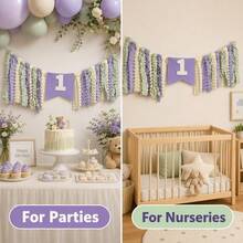 Bohemian Tassel Banner Children 1st Birthday Party Decoration Banner Number 1 String Flag Scene Decor - M - View 3
