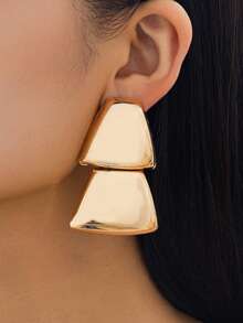 1 Pair Fashionable Retro Geometric Glossy Enamel Women's Earrings - Geometric Painted Earrings - View 2