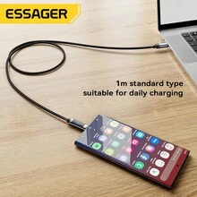 ESSAGER 240W USB Type C To USB C Cable 100W PD 3.1 Fast Charging Charger Wire Compatible With Iphone 15 16 Pro Max Pro - Grey - View 10