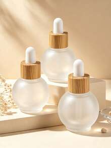 Round Frosted Glass Dropper Bottles, Empty Refillable Essential Oil Vial With Glass Pipette, Leakproof Mini Cosmetic Serum Dispenser, Portable Travel Size For Skincare Aromatherapy Diy Face Oil, Reusable Matte Glass Container For Vanity Purse Daily - View 6