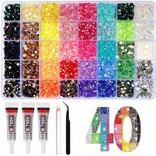40 Colors Jelly Resin Rhinestone Set, Shiny Decorative Rhinestones DIY Craft Materials, Multi-Color Resin Set, Suitable For DIY Shoes, Water Cup Rhinestone Decoration, Diamond Painting - Multicolor - View 9