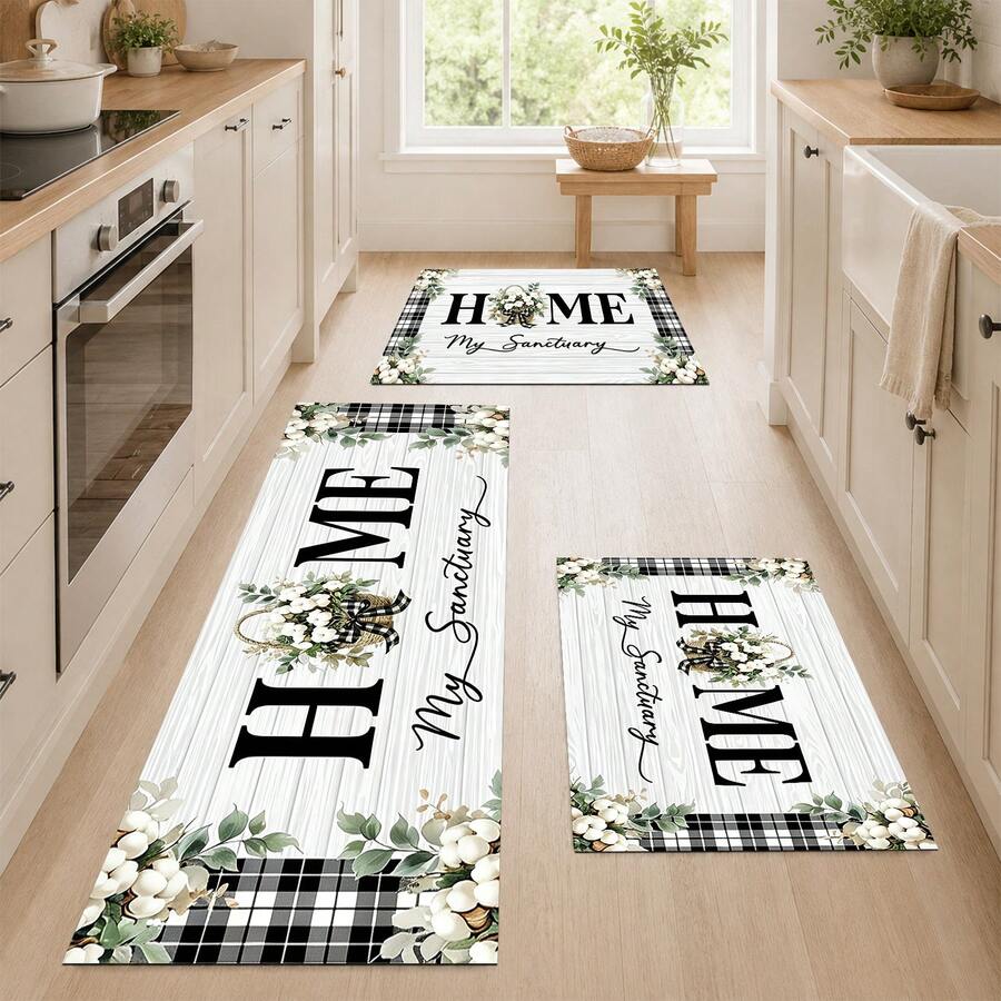 1/2pcs Floral Pattern, Vintage Diatomaceous Earth Mat, Super Absorbent, Non-Slip, Perfect For Bathroom, Kitchen And Dining Room, Quick Drying, Machine Washable, Perfect Gift For Home Decor And Bathroom Mat - Multicolor - View 1