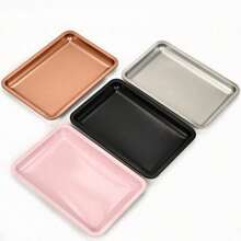 1pc Square Stainless Steel Nail Art Tool Storage Tray, Metal Cosmetic Tray - Multicolor - View 5