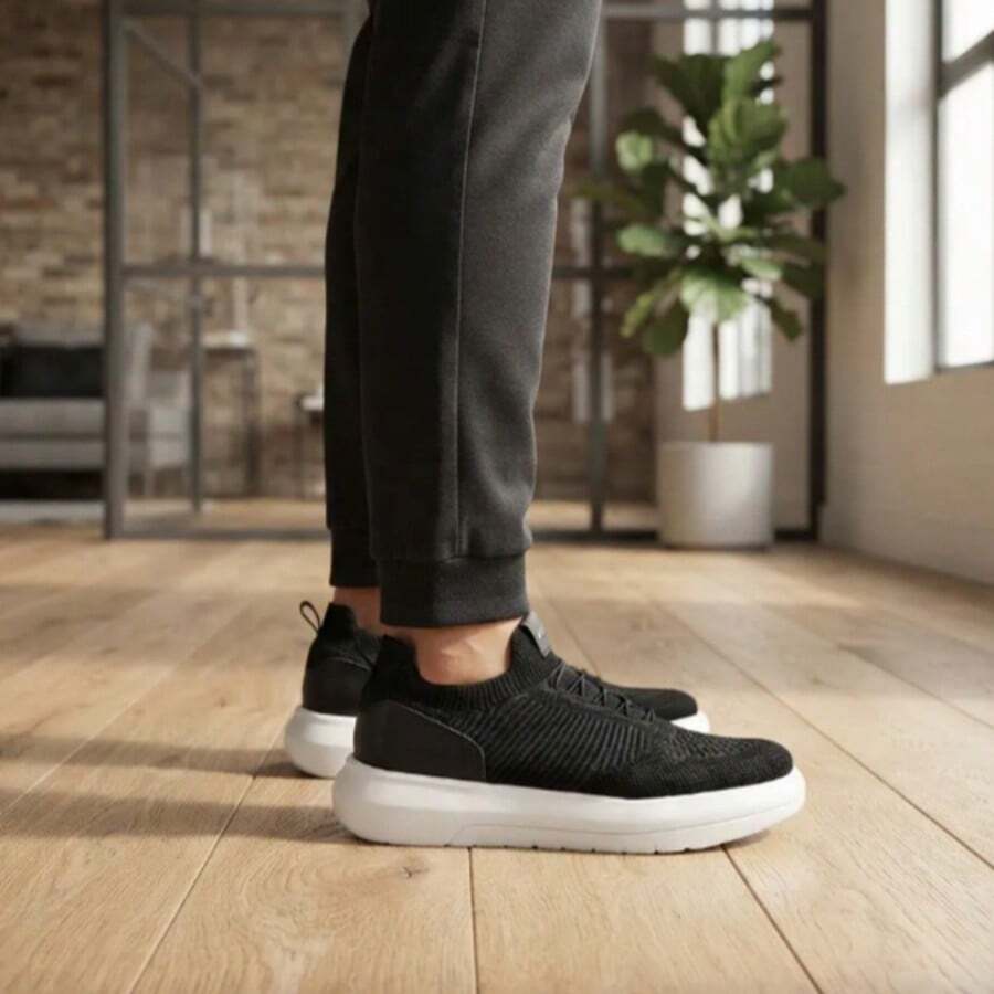 Tênis Masculino Casual Tecido Ferracini 8289-695A - Preto - Visão 1