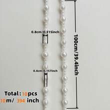 10pcs White Shiny Bead Garland Christmas Decoration, 10m Total Length, Create Atmosphere, Multi-Functional Hanging, Suitable For Windowsill, Porch, Living Room And Other Home Decor - White - View 12