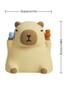 GLOOPRO Capybara Night Light, Soft Silicone, 3-Level Dimmable, Perfect Sleep Companion, Bedroom Bedside Lamp, Touch Control, USB Rechargeable, Auto-Off After 30 Minutes, Children's Holiday Gift - New Capibala - View 8