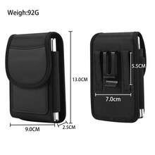 Oxford Nylon Spliced Flip Phone Waist Bag Card Slot Belt Back Buckle Phone Holster For Samsung Galaxy Z Fold 8 For Sports Outdoor - Black - View 9