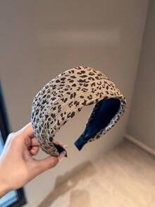 1pc Vintage Leopard Print Non-Slip Headband, Vintage Geometric Pattern Headband, Women's Fashion Hair Accessory - Multicolor - View 6
