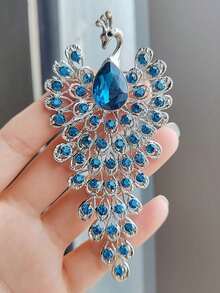 A Vintage Luxury Peacock Brooch, Fashionable And Versatile - Blue - View 1