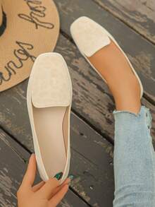 Women's Fashion Slip-On Square Toe Leopard Print Ballet Flats Elegant Style Spring Autumn Daily Commute Flat Shoes Random Pattern - Beige Large Leopard Print - View 2
