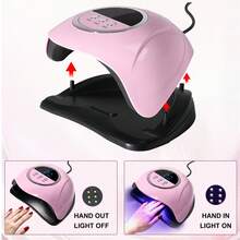 LIMEGIRL Lampu Kuku UV LED Profesional untuk Pengeringan Kutek Gel dengan Timer 30/60/90 detik dan Layar Digital, Pengeringan Cepat, Lampu Kuku untuk Rumah dan Salon, Desain Ruang Luas, Nyaman untuk Perawatan Tangan dan Kuku. - Berwarna merah muda - View 3