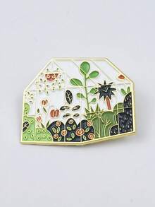 1 buah Bros Logam Paduan Berwarna-warni dengan Kutipan Bahasa Inggris Bermotif Bunga, Aksesori Pakaian Sehari-hari & Tas Ransel Wanita - MultiWarna - View 10