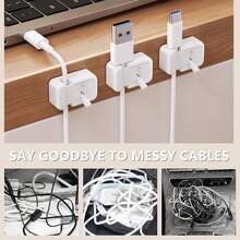 3pcs Desktop Cable Organizer Data Cable Storage Holder With Rocker Switch Adhesive Cable Management Clip Cable Organizer Cable Holder Desktop Accessory Multi-Color Optional Compact Easy To Install - Multicolor - View 6