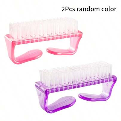2Pcs Large Nail Dust Brush, Manicure Pedicure Brush For Nail Dust Glitter Cleaning, Nail Art Tool, Random Color