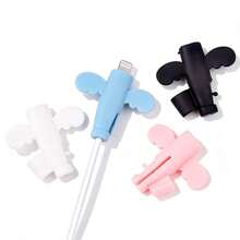 4pcs Little Angel Data Cable Protector, Anti-Breakage Charging Cable Protector, Universal Connector Protector For Data Cable And Charging Cable, Anti-Drop Anti-Scratch Protection For Charging Head, Convenient For Business Travel, School And Storage, Cute Affordable Durable Gift For Students - Multicolor - View 2