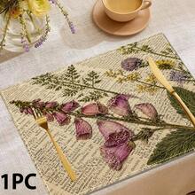 1pc/4pcs/6pcs/8pcs Vintage Newspaper Pattern Placemats, Suitable For Dining Table, Breakfast Mat, Coffee Bar, All-Season Decor, Washable Table Mat, Room Decor, Kitchen Dining Table Mat, Indoor/Outdoor Party Decor, Home Decor, Ideal Gift - Multicolor - View 10