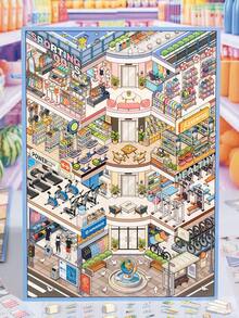 City Building Scene Stickers For Adult, Vintage Decor Landscape Stickers, Layered House Stickers, Scrapbooking Stickers, 3D Miniature House Micro Landscape Stickers, DIY Scrapbook Stickers, Scenery Stickers For Halloween Party Decoration - A - View 6