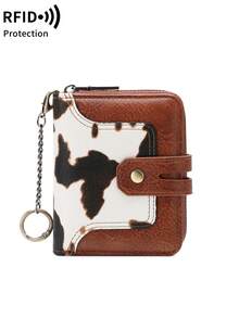 FOREVER MIYIN RFID Blocking Wallets For Women, Bifold Short Zip Purse With Snap Button, Key Ring, Multi‑Card Slots ID Photo Window Coin Pocket For Daily Use - Multicolor - View 3