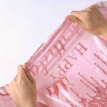 1pc Pink Rectangular Party Tablecloth, Plastic Material, With Crown Balloon Glitter Drip Print, Waterproof Oil-Proof Disposable, Suitable For Adult Theme Birthday, Anniversary, Small Gathering, Dinner Party Decoration, Create Exquisite Romantic Party Atmosphere - A - View 4