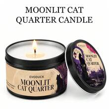EVODUCK 1 Peça Vela de Halloween com Aroma de Algodão Doce de Amora e Marshmallow, 3oz Mini Fofa Rosa com Caixa de Presente, Cartão de História, Vela em Lata para Quarto, Mesa, Decoração de Ambiente, Lembrancinhas Kawaii para Festa, Design Assustador e Fofo de Gato Preto e Abóbora, Presentes de Outono para Adolescentes, Mulheres, Fragrância para Casa - Velas de Halloween - Visão 15