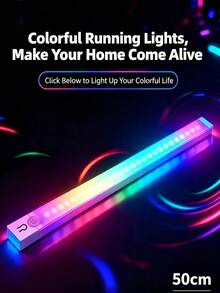 3pcs Human Body Sensing RGB LED Atmosphere Light Bar, Magnetic Rechargeable Color Gradient Light, Multi‑Mode Gaming Desk Closet Cabinet Bedroom Decor Night Light - RGB LED Strip Light - View 4