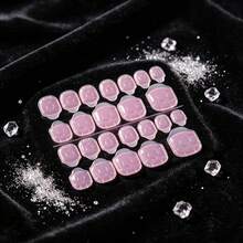 24-2400pcs Waterproof Pink Breathable Nail Stickers, Strong Adhesive False Nail Patches - Upgraded Version - View 3