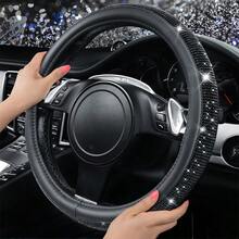 Light Luxury High-End Feel Full Diamond Car Steering Wheel Car Handle Cover, Personalized Male And Female Universal With Inner Ring 38cm/15 Inch Steering Wheel Protection Cover, Daily Car Interior Decoration Accessories. - Rhinestone Steering Wheel Cover With Inner Ring - View 7