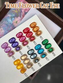 MISS SHAKA 10ml Summer Autumn Nails Halloween Nails High-Dentisy Blue Gold Red Glass Bead Cat Eye Gel Nail Polish Time Flower Sequence 10 Colours A Set Of Bright Multi-Colour Nail Polish Gel Whitening Popular Versatile Nail Salon Home DIY Nail Supplies - Multicolor - View 5